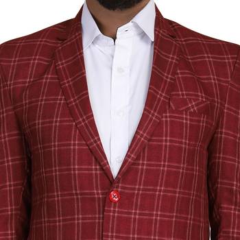 Tahvo men tweed maroon check blazer 4