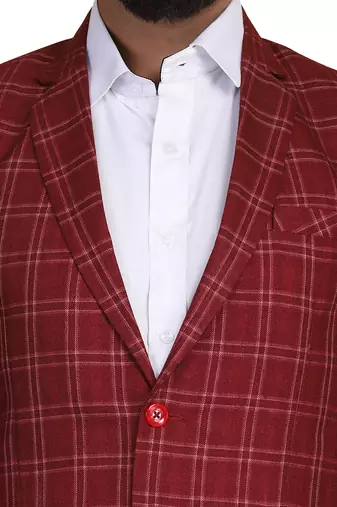 Tahvo men tweed maroon check blazer