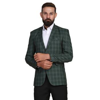 Tahvo men tweed green check blazer 2