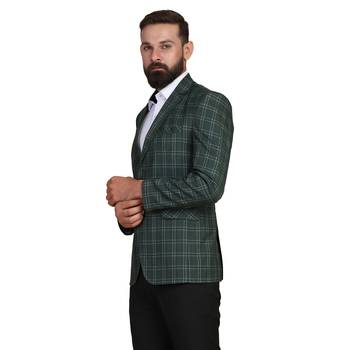 Tahvo men tweed green check blazer 4