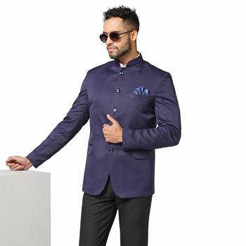 Tahvo men blue bandhgala blazer 1