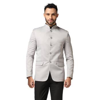 Tahvo men light grey bandhgala blazer 1