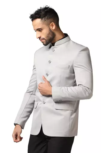 Tahvo men light grey bandhgala blazer