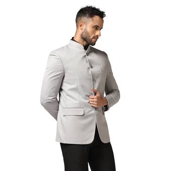 Tahvo men light grey bandhgala blazer 3