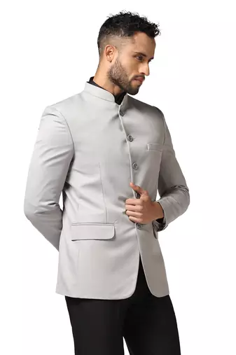 Tahvo men light grey bandhgala blazer