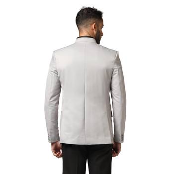 Tahvo men light grey bandhgala blazer 4