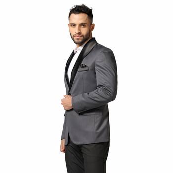 Tahvo men grey tuxedo blazer 2