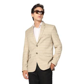 men beige checks blazer 1