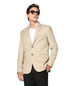 men beige checks blazer