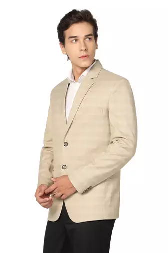 men beige checks blazer