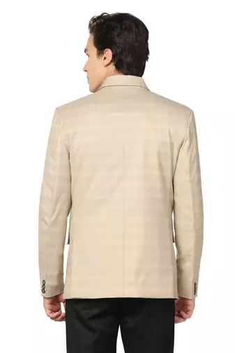 men beige checks blazer