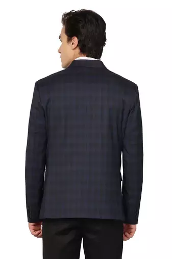 men blue checks blazer