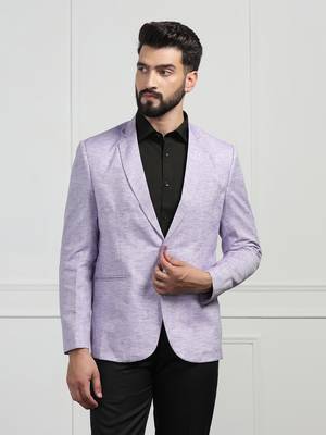 men linen Purple blazer 2