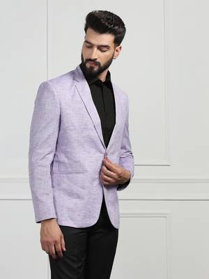men linen Purple blazer 3