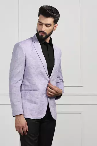 men linen Purple blazer