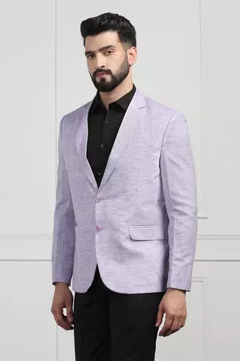 men linen Purple blazer