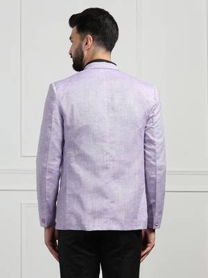 men linen Purple blazer 5