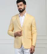 Men linen yellow blazer