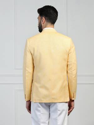 Men linen yellow blazer 4