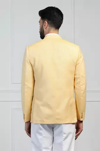 Men linen yellow blazer