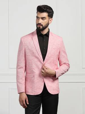 Men linen pink blazer 1