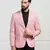 Men linen pink blazer