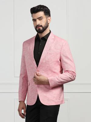 Men linen pink blazer 2