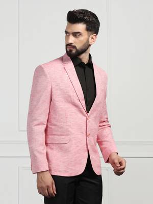 Men linen pink blazer 3