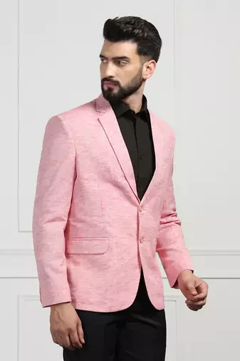 Men linen pink blazer