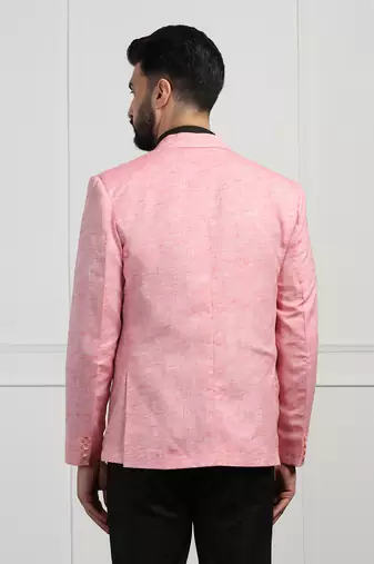 Men linen pink blazer