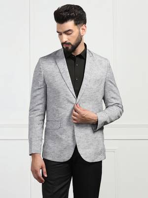 Men linen grey blazer 1
