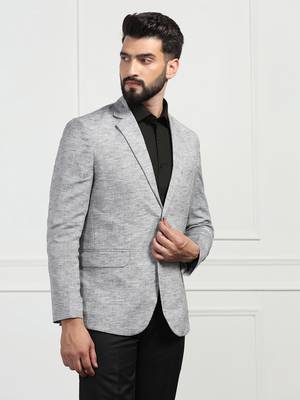 Men linen grey blazer 2