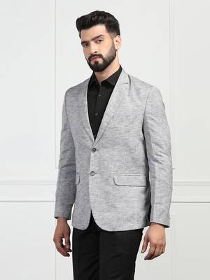 Men linen grey blazer 3