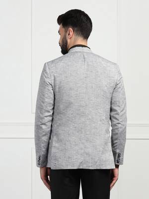 Men linen grey blazer 4