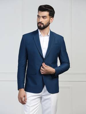 Men corduroy blue blazer 1