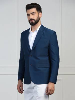 Men corduroy blue blazer 2