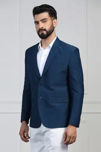 Men corduroy blue blazer