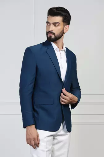 Men corduroy blue blazer