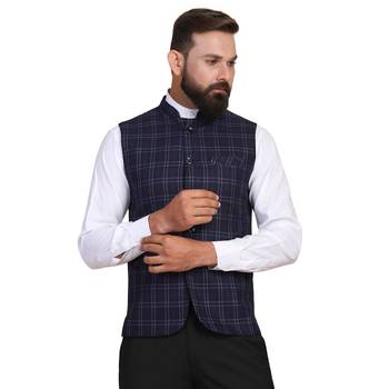 men navy blue tweed modi jacket 1
