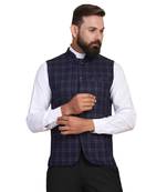 men navy blue tweed modi jacket