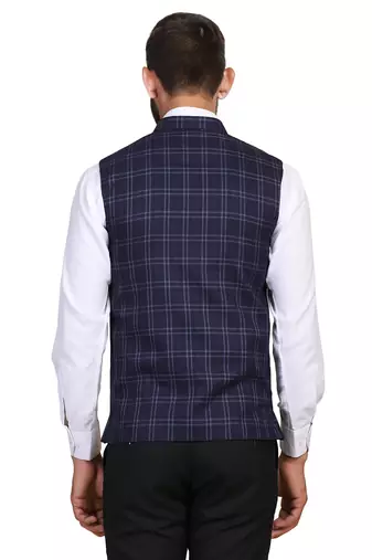 men navy blue tweed modi jacket