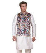 men multi satin nehru jacket