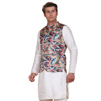 men multi satin nehru jacket 3