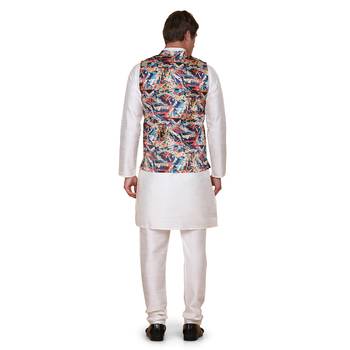 men multi satin nehru jacket 4