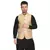 men golden silk blend nehru jacket