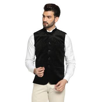 men black velvet nehru jacket 1