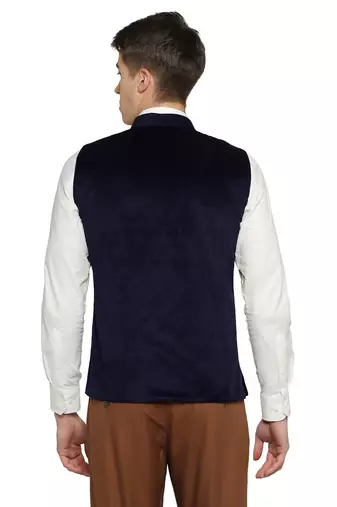 men blue velvet nehru jacket