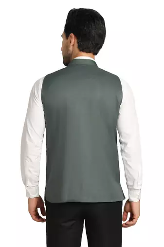 men green solids nehru jacket