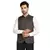 men grey solid nehru jacket