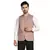 men pink solid nehru jacket